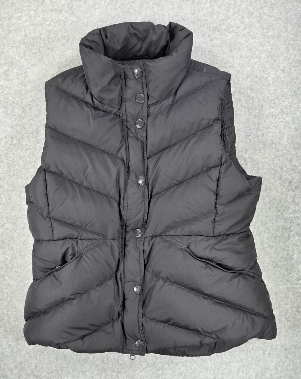 J.Crew Women's Sherpa Fleece Lined Down Puffer Vest Black M Medium Cozy Winter
